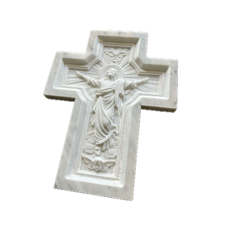 Cruz Mármol Tallado Cristo