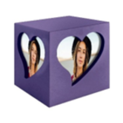 Ánfora párvulo Cubo Foto Heart Violeta