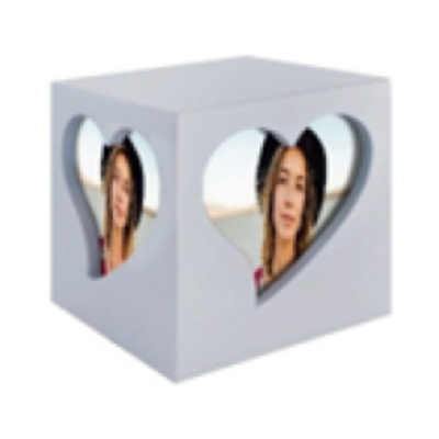 Ánfora párvulo Cubo Foto Heart Silver