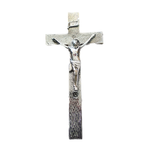 15. crucifijo laurel cromado 45 cm
