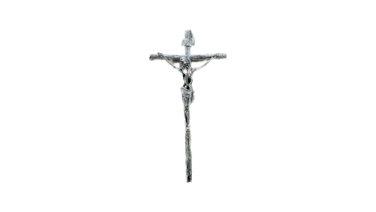 15. crucifijo tronco cromado 45 cm
