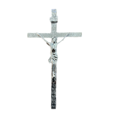 crucifijo laurel cromado 30 cm