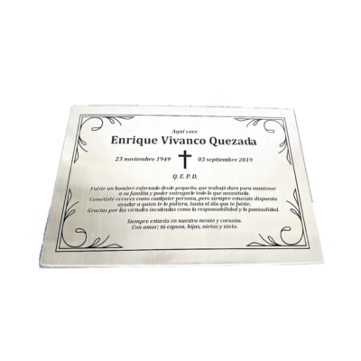 Placa Acero Inoxidable 30×20 cm