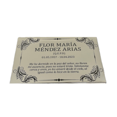 placa metalex 30x20 cm grabado