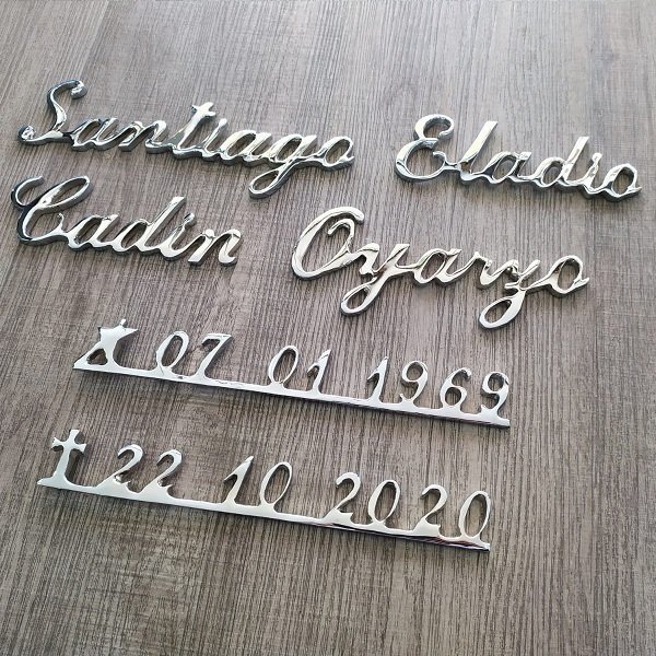 letra cromada manuscrita 5x3 cm - Imagen 2