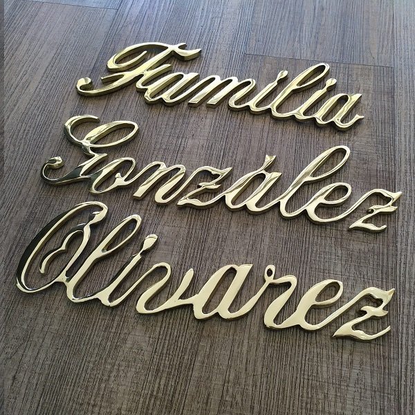 letra bronce imprenta 5 cm